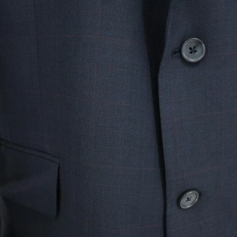 Hart Schaffner Marx Sport Coat Mens 46R Blue Plaid Wool Jacket Lined Career - Picture 11 of 16